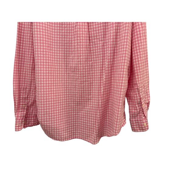 Ralph Lauren Custom Fit Mens Shirt XXL Pink Gingham Check Green Pony Preppy - Picture 5 of 10